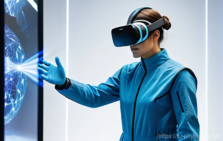 물리학 소프트웨어 활용법 - **"In a futuristic, high-tech research facility, a team of three diverse scientists (one female, two...