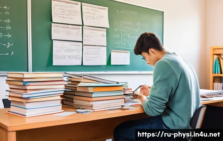 물리학 실험 보고서 작성법 - **Prompt:** A focused university student is sitting at a large wooden desk in a well-lit study room,...