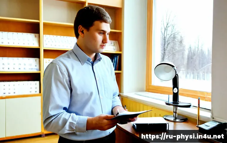 Home 17 물리학자의 일과 시간 관리 - Photorealistic Russian physicist in a quiet university office in Moscow, calmly planning a workday w...